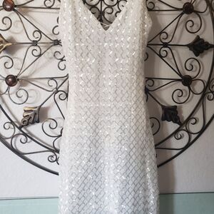 Elegant White Sequin Dress